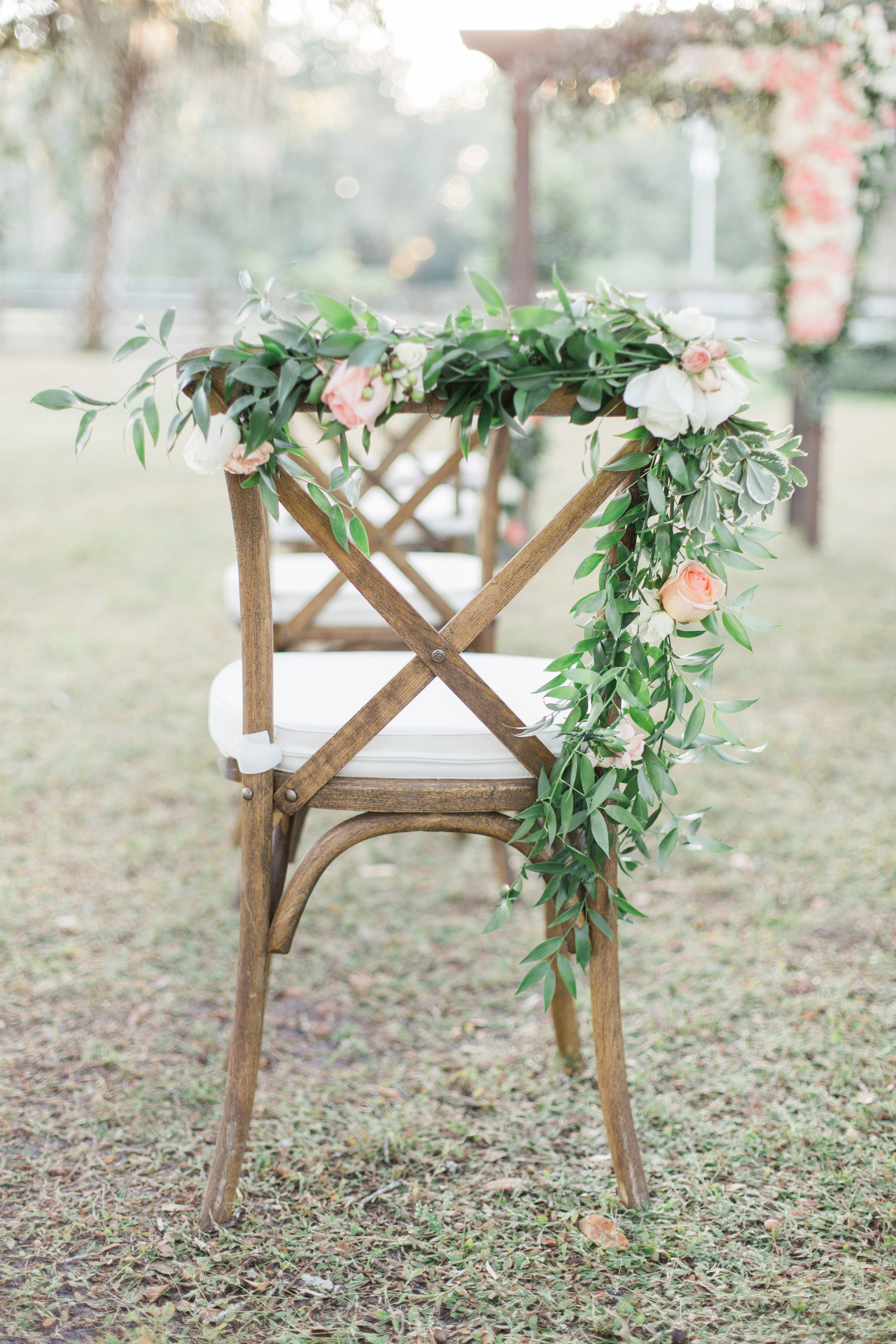 Southern Garden Chic Wedding Inspiration, garden wedding chair decor