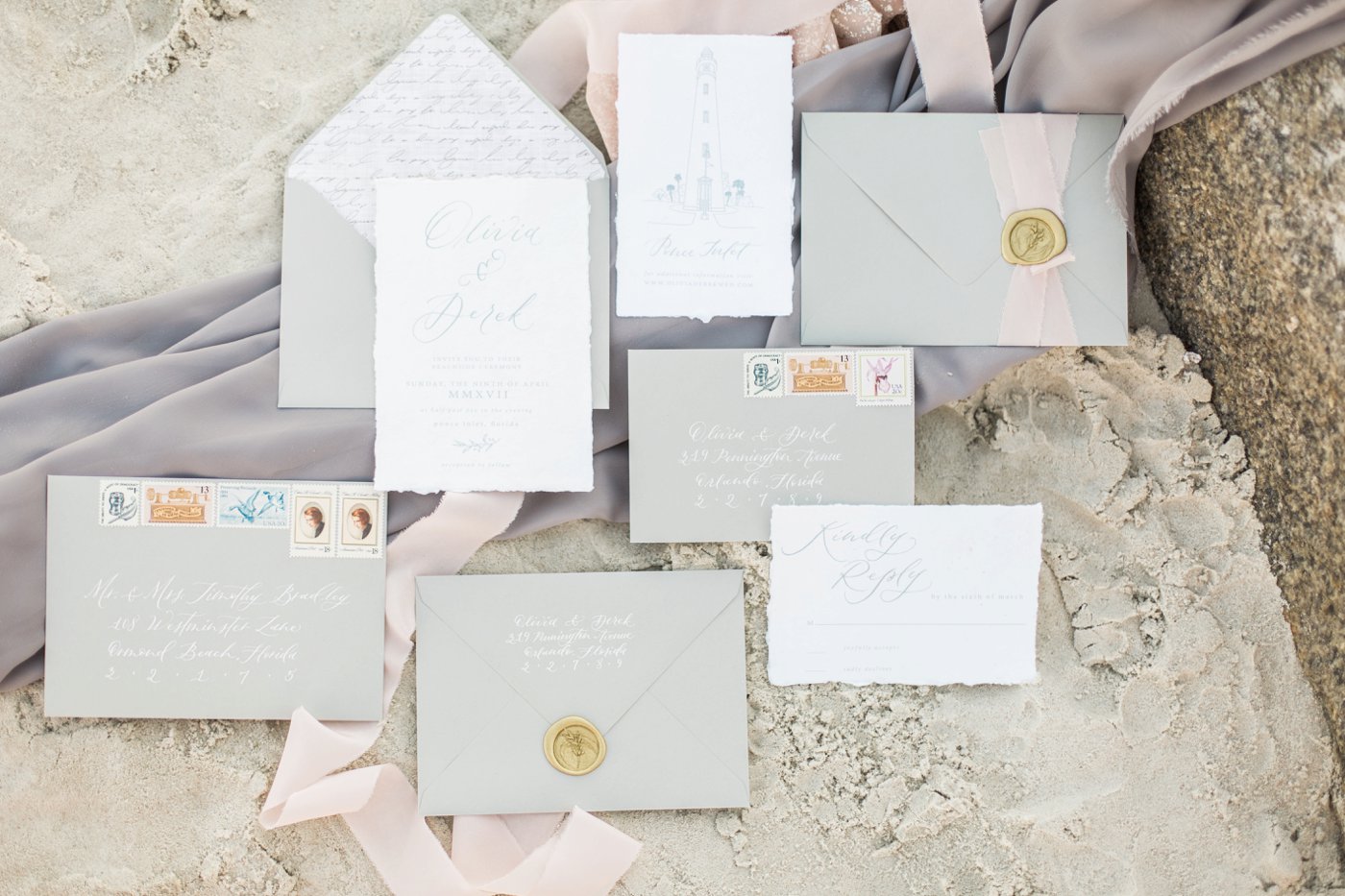 Florida beach elopement, Set the tone with your Wedding Details , invitation suite